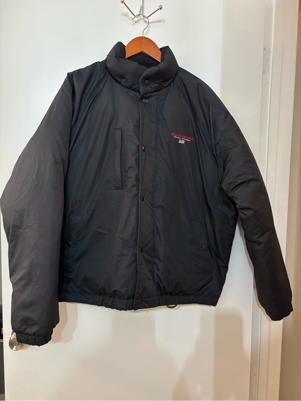 Polo Sport Ralph Lauren Men’s 90s Black Down Puffer Jacket Size Large Winter